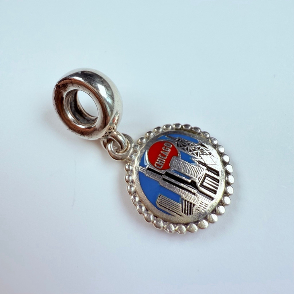Pandora Chicago Skyline Exclusive Travel Vacation Charm Sterling Silver 925 RARE - Picture 2 of 5